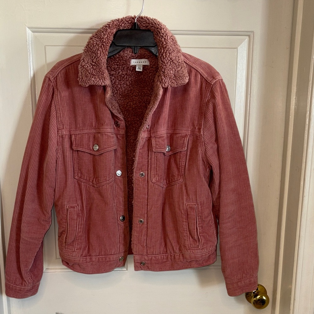 Topshop Blush Pink Corduroy Jacket Size 4